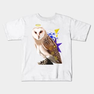 Holy Realistic Barn Owl With Stars Kids T-Shirt